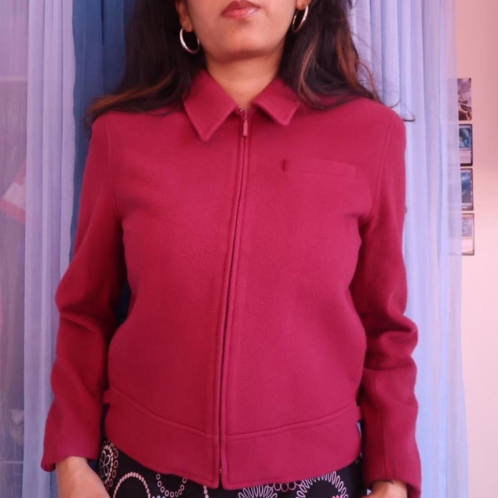 Pink Wool-Cashmere Zip Jacket - Picture 2 of 8